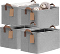 CHICVITA 4 Pack Large Storage Baskets for Shelves, Foldable Storage Bins for Clothes Towels Organization, Toy Organizer Bins for Nursery, Living Room, 16.8" x 11" x 9.8", Gray