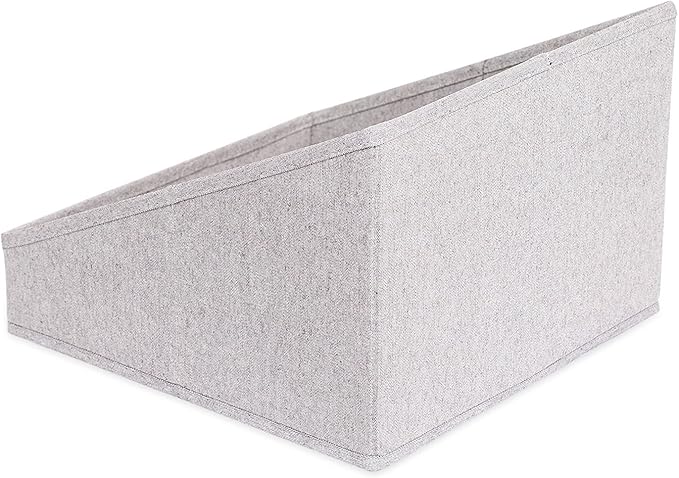 Internet's Best Open Cloth Storage Bin - Closet Shelf Storage Box - Organize Sheets Blankets Towels Sweaters Scarfs - Grey (4 Pack)
