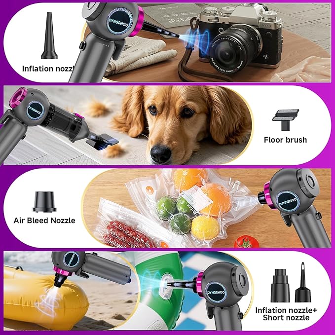 LOQFGDW Handheld Car Vacuum Portable Cordless（Equipped with a one-Touch Window Breaker and Seatbelt Cutter ） Car Vacuum Cleaner with 25000Pa Ultra-Strong Suction,Design for Drivers (Purple)