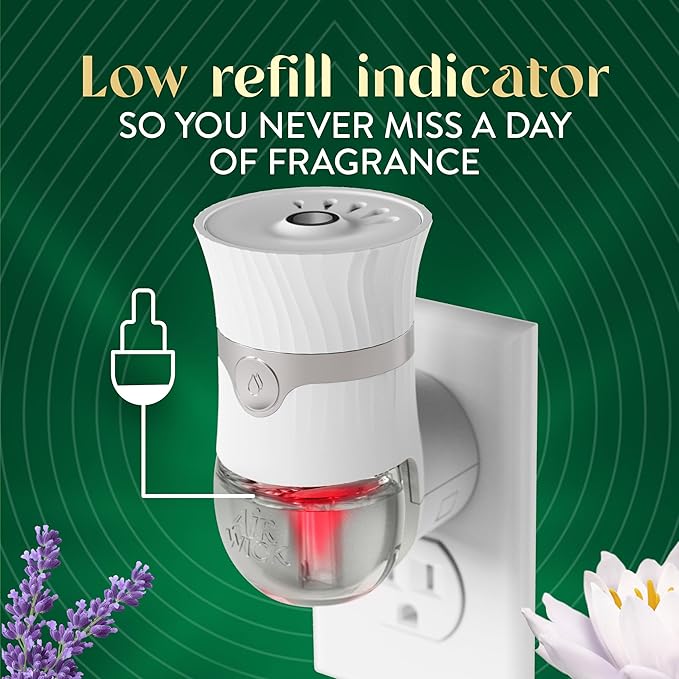 Air Wick Plug in Scented Oil Refill, 5ct, Lavender & Waterlily, Air Freshener, Essential Oils