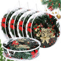 Zhengmy 5 Pcs 24 Inch Christmas Wreath Storage Bags Transparent Wreath Storage Container Bulk Wreaths Box with Dual Zippers and Handles for Xmas Holiday Wreaths Garland