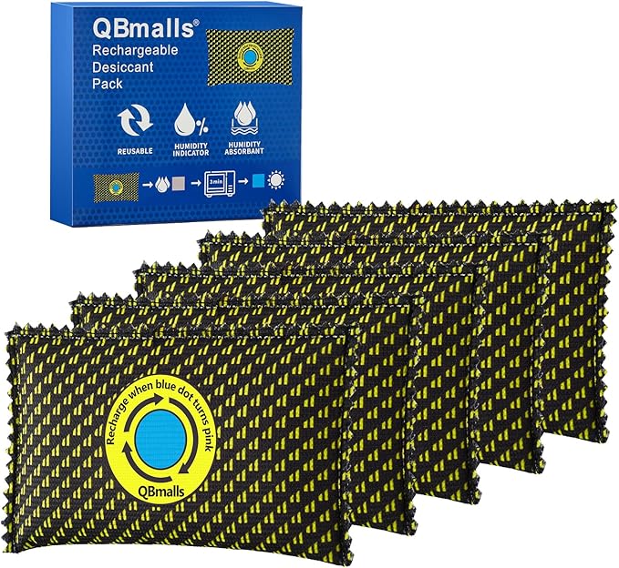 QBmalls 100g Rechargeable Desiccant Pack of 5,Moisture Absorber for Storage,Gun Safes,camper and Cars,Desiccant Dehumidifier for Closets,Drawer,Luggage and Small Spaces