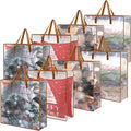 8 Pcs Clear Wreath Storage Bags 26 Inch Christmas Decoration Garland Container Door Garland Holiday Wreath Storage Holder with Handle and Zipper Heavy Duty Plastic Packing Totes(Camel)