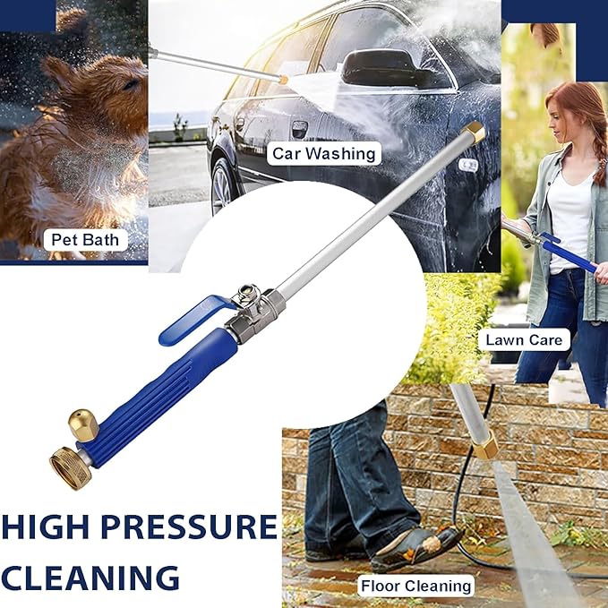 【Limited Stock! 】Garden Hose Nozzle, High Pressure hose sprayer nozzle, Power Washer Hose Attachment with 2 Different Nozzles and Hose Quick Connectors For Patio Car Pet Washing