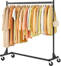 Hoctieon Z Rack, Rolling Clothes Racks with Z-Base, Heavy Duty Garment Rack, Clothing Racks for Hanging Clothes, Sturdy Metal Hanging Holder, Clothes Organizer Rack, Black