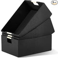 3 Pack Fabric Storage Bins for Closet Shelves, Rectangle Wardrobe Organizer with Handle, Collapsible Shelves Storage Basket for Sorting Clothes and Toy (Black,15 x 10.6 x 6 Inch)