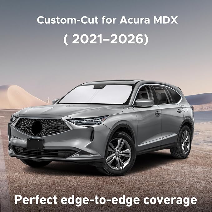 EcoNour Windshield Sun Shade for Acura MDX 2021–2023 2024 2025 2026, Sun Visor for Front Windshield & Window Sunshade Cover, UV Heat Blocker & Protector, Car Accessories