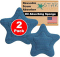 STAR SPLASH Scum Star Hot Tub Scum Absorber Two Pack- Reusable Oil Absorbing Sponge - Must Have hot tub Accessories for Adults and Kids