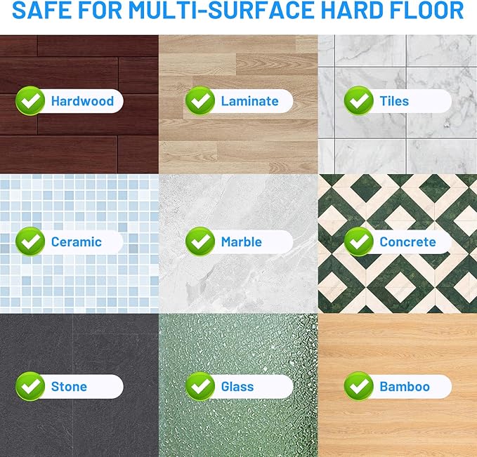 IOPRETTY Spray Mops for Floor Cleaning - Wet Dry Mops with 6 Disposable Pads for Swiffer Powermop - Refillable Bottle for Hardwood Tile Home Kitchen - Absorbs Pet Hair Dust Stains