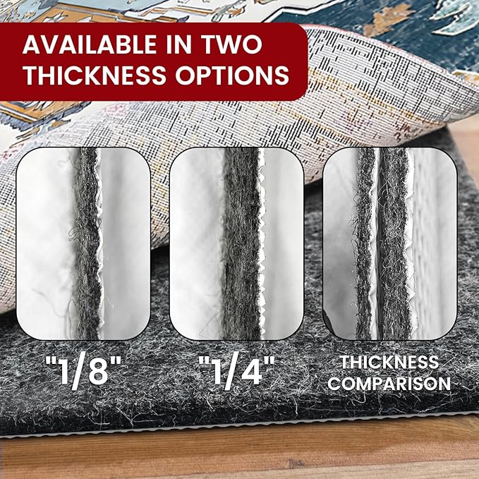 Waterproof Rug Pad, 3x5 ft Area Rug Non-Slip Carpet Pad, Non-Slip Rug Pads for All Floors and Finishes, Felt Pad for Hardwood Floors, Keeps Carpets in Place Soft and Safe