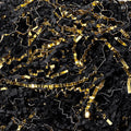 Mefleet 1 LB Crinkle Cut Paper Shred Filler Black & Gold Crinkle Shredded Paper for Gift Box - Gift Basket Bag Filler - Grass Cushion Stuffing for Christmas Holiday Packaging Wrapping