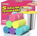 T.FORING 300 Count 5 Gallon Trash Bags - 18 Liter Colored Small Garbage Bags Unscented Wastebasket Liners 0.94 Mil Thick & Leakproof for Home Office Bedroom Bathroom