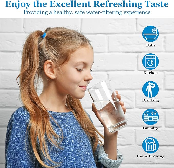VEGEBE 20 Micron Water Filter 10" x 2.5", 10-inch Whole House Sediment Pre-Filters for Well & Tap water, Replacement Cartridge for FXWPC, EQ-PFC35, ECP5-10, S1, 3WH-STDPL-F02, SPC-25-1005, 6-Pack