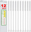 AFUUFA Straw Cleaner Brush for Stanley Extra Long 12 inch, Extra Wide 12mm diam for 40/30/20 oz Stanley Mug, Nylon Bristles and Stainless Steel Handle Straw Brush for 40 oz Stanley(10 PCS)