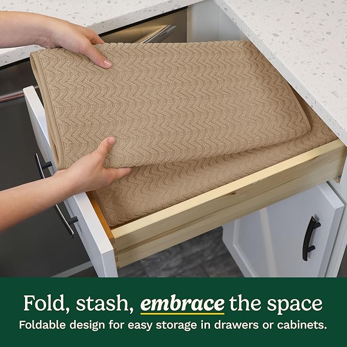 Cuisinart Dish Drying Mats for Kitchen Counter - (2) 18" x 24" Ultra Absorbent Dish Drying Mat XL - Foldable, Machine Washable, Fast Drying Dish Mat