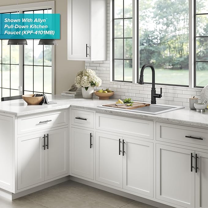KRAUS Bellucci 28-inch Granite Workstation Drop In Top Mount Single Bowl Kitchen Sink in White with Accessories, KGTW12-28WH