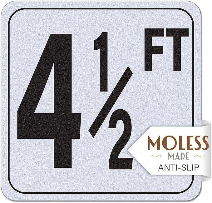 4½FT Pool Depth Marker Stickers – 6x6″ Anti-Slip Vinyl Tile Stickers for Swimming Pool Safety Signs, Adhesive Pool Depth Markers for Decks, 4½ FT (1 Pack)