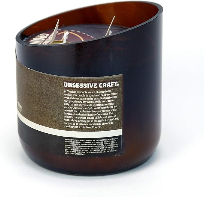 Torched Beer Scented Candles | Natural Soy Wax Candle | Blackforest Lager Scent 28 oz | Makes a Great Gift for Men, Beer Lovers, and Collectors | Bar Man-Cave Decor and Accessories