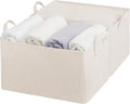 StorageWorks Storage Bins, Fabric Storage Bins for Shelves, Extra Large Storage Baskets with Metal Frame, Closet Baskets and Bins with Handles, Jumbo, Gray and White Stripes, 2-Pack