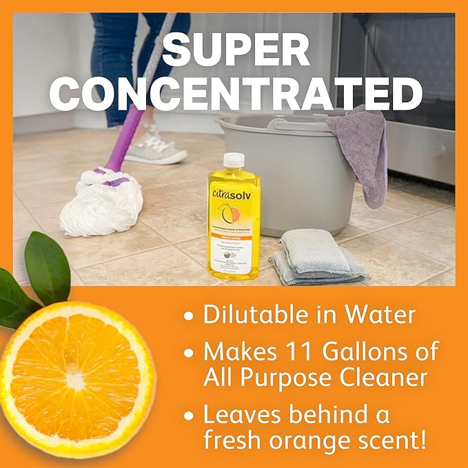 Citra Solv - Concentrated Household Cleaner & Degreaser - Valencia Orange Scent - 16 Fl Oz, Natural Ingredients, Non-Toxic, Biodegradable, 2 Pack