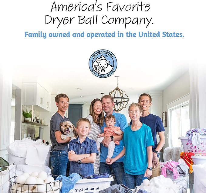 Wool Dryer Balls - Smart Sheep 8-Pack - XL Premium Natural Fabric Softener Award-Winning - Wool Balls Replaces Dryer Sheets - Wool Balls for Dryer - Laundry Balls for Dryer - Reusable Dryer Balls