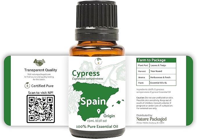 Cypress Essential Oil - Direct from Essential Oils SL in Mediterranean Spain - Aceite de Ciprés for Diffuser, 100% Pure Therapeutic Grade - Aromatheraphy, Skincare (22lbs)