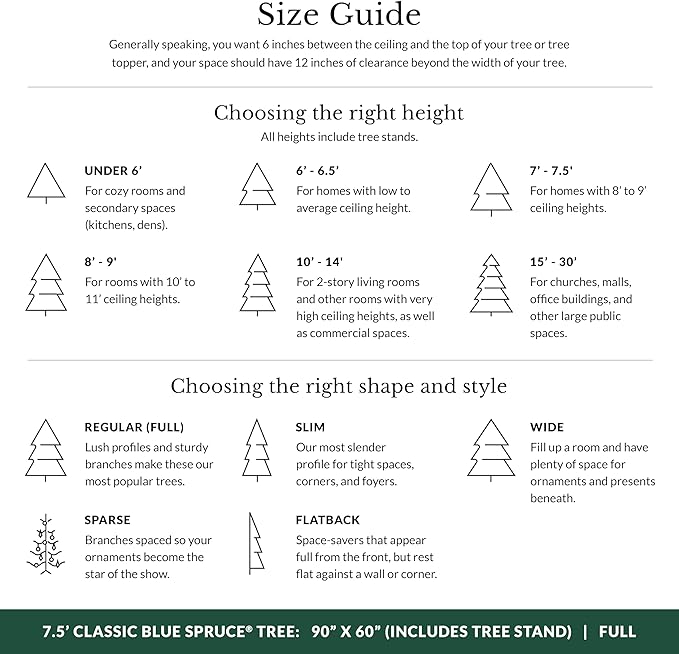 Balsam Hill 7.5 ft Unlit Classic Blue Spruce - Artificial Christmas Tree with 2,960+ Tips, Premium Stand & Easy Assembly for Indoor Holiday Decorating