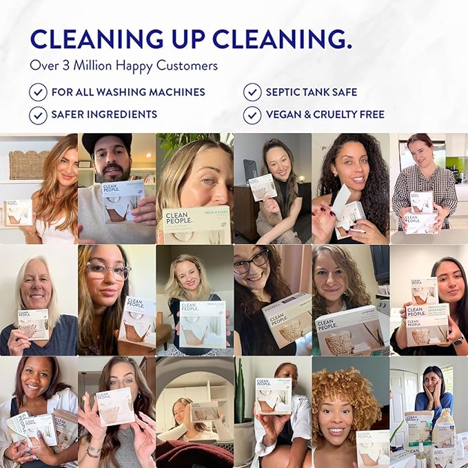 The Clean People Laundry Detergent Sheets - Laundry Soap - Ultra Concentrated, Recyclable Packaging, Stain Fighting - Spring, 32 Pack