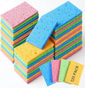 120 Pcs Kitchen Sponge Bulk Compressed Cleaning Scrub Colored Sponge, Natural Sponges Wood Pulp Sponges for Dishes for Kitchen Bathroom Cars(4.3"x2.7"x0.4")