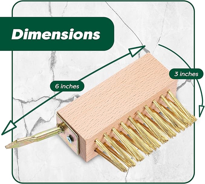 SCRUBIT Moss & Weed Remover Wired Grout Cleaner Brush, Great for Cleaning Decks, Pavers, Patios & Walkways Weed Scraper & Wire Brush Set, Combo w/2 Brush Heads & Scraping Hook - Grout Remover Tool