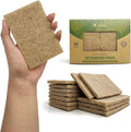 AIRNEX Plant Based Scouring Pads - Pack of 12 Coconut Husk Non Scratch Scrubbing Pads for Dishes - Multipurpose Dish Scrubbers for Cleaning - Heavy Duty Kitchen Scrub Pads for Dishes, Pots and Pans