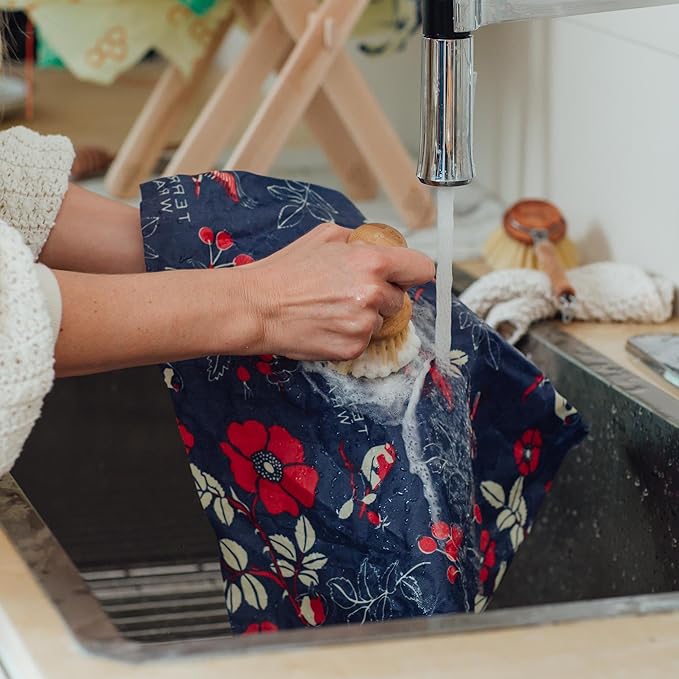 Bee's Wrap Beeswax Wraps for Food - Bread Wrap - Made in USA Reusable Bread Storage Bags - Organic & Eco-Friendly Alternative to Aluminum Foil, Sourdough Bags & Plastic Wrap, Botanical