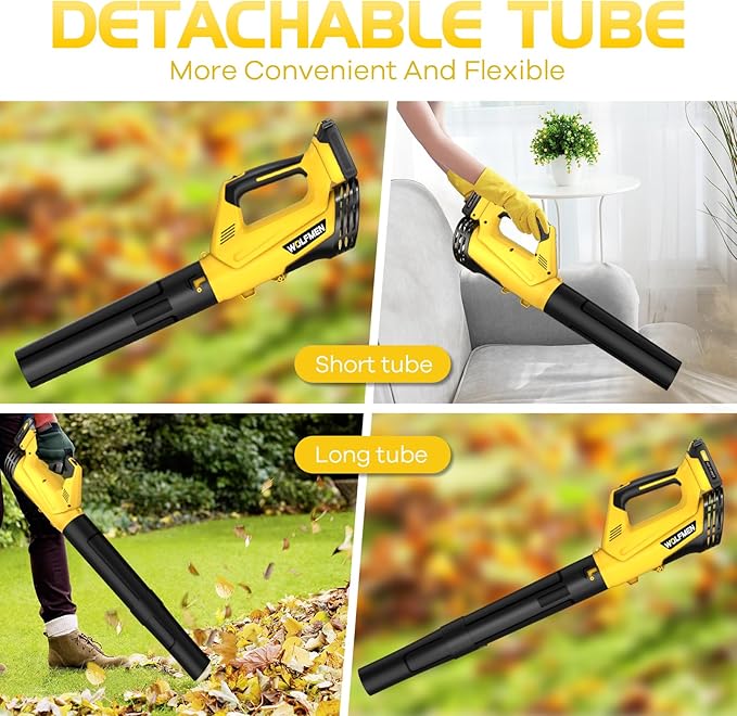 Leaf Blower, Electric Cordless Leaf Blower with 2 Batteries and Charger, 2 Speed Mode, Lightweight Leaf Blowers for Blowing Leaves, Lawn Care, Patio Cleaning and Dust