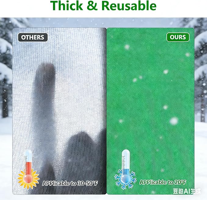 Plant Covers Freeze Protection-78"W x 95"H Extra Large Frost Blankets for Outdoor Plants, 2.4oz/yd² Heavy-Duty Christmas Tree Covers with Zipper & Drawstring – Reusable Winter Plant Freeze Cloth