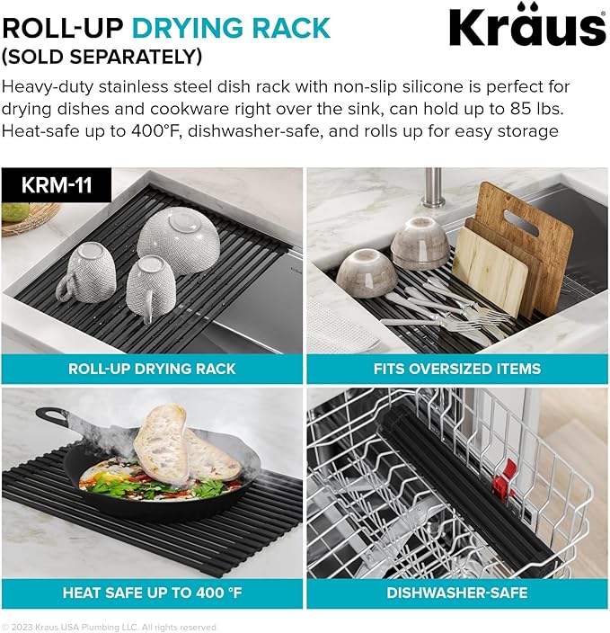 KRAUS Bellucci 28-inch Granite Workstation Drop In Top Mount Single Bowl Kitchen Sink in White with Accessories, KGTW12-28WH