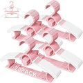 30 Pack Kids Hangers for Nursery Closet, Adjustable Non-Slip Toddler Baby Hangers with Windproof Buckle, 11-14" Infant Child Plastic Clothes Pant Hanger for Boys Girls Newborn Adult, Pink