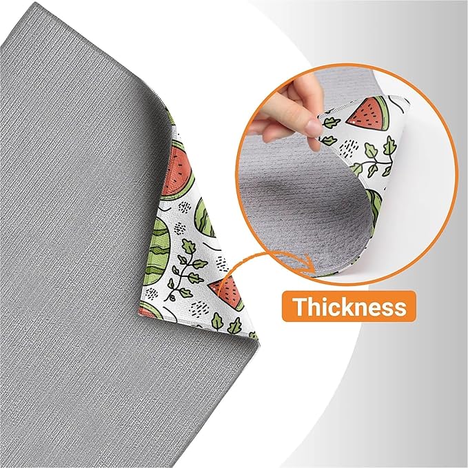 Dish Drying Mat For Kitchen Counter, Cute Watermelon Microfiber Absorbent Dish Drainer Rack Pad Reusable Large 18x24in Drying Mat