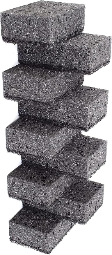 Okleen Black Scrub Sponges. Made in Europe. 9 Pack, 4.3x2.8x1.4 inches. Heavy Duty and Non Scratch Fiber. Kitchen Sponges Pack with No Smell. for Dishes and Household Washing