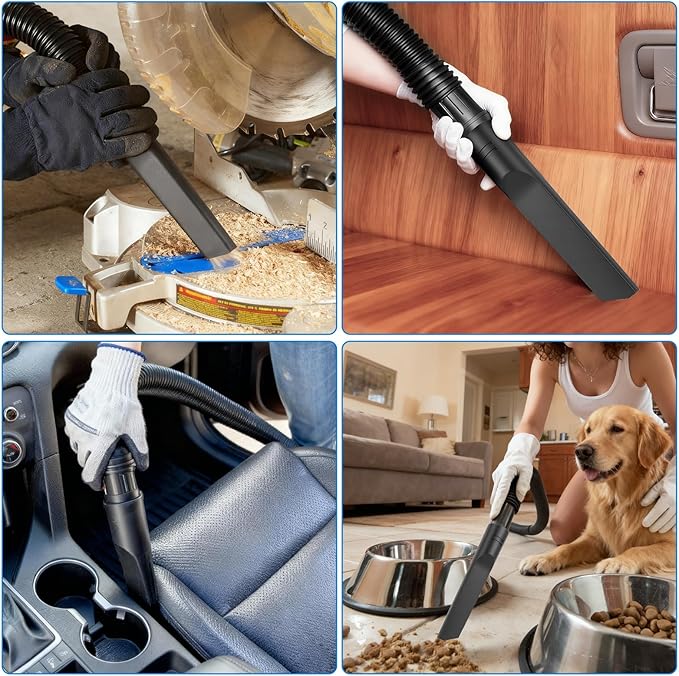 Tbest Universal Vacuum Crevice Tool, 35mm Flat Cleaner Nozzle for Car Detailing & Hard to Reach Areas, Durable Flexible Vacuum Attachment for Sofa, Keyboard, Vents, Under Furniture