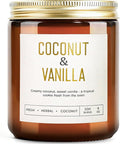 Coconut Vanilla Candles - 9 oz Natural Soy Candles for Home Scented, Long Lasting Soy Wax Aromatherapy Candle Gift Set for Women Spa Relax Stress Relief & Meditation