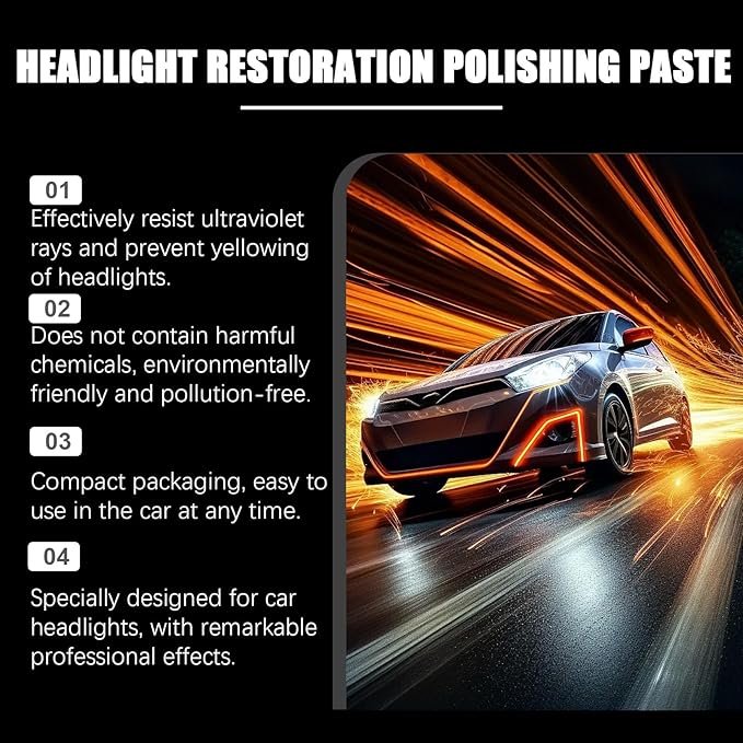 2 Pack Headlight Restoration Kit, High-Performance Polishing to Remove Stains & Oxidation from Car Headlights, Taillights and Fog Lights, Fit for Most Vehicle Lights