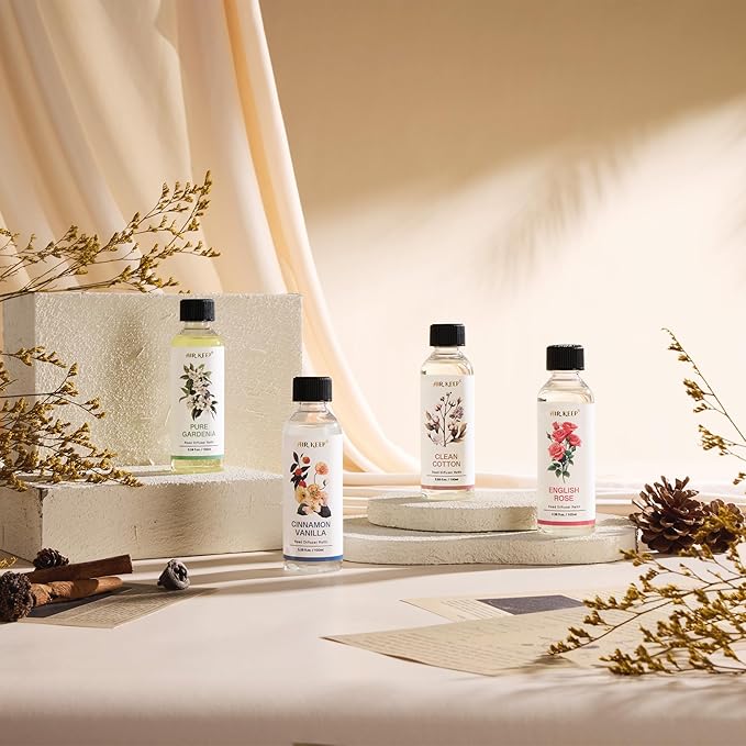 Airkeep Reed Diffuser Oil Refill/Clean Cotton/3.38oz（100ml/1 Pack/Scented Oil Refill for Reed Diffuser Home Fragrance for Bedroom, Bathroom Office Home Decor