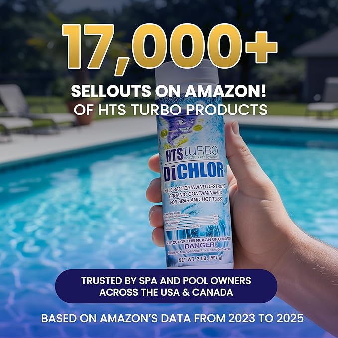 Chlorine Granules for Hot Tubs and Spa - 2 lbs (32 oz) Made in USA | Stabilized Dichlor, Fast-Dissolving Granular Chlorine Sanitizer | Hot Tub Spa Water Care Treatment