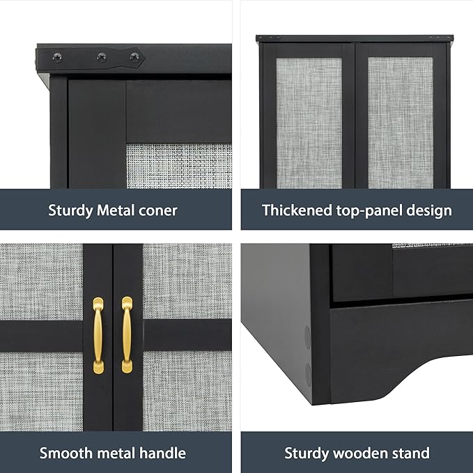 Brafab Armoire Wardrobe Closet with 2 Modern Doors Set of 2, 71" Tall Freestanding Closet Wardrobe Cabinet with Drawers and Hanging Rail, Wooden Storage Cabinet with Shelve for Bedroom, Black