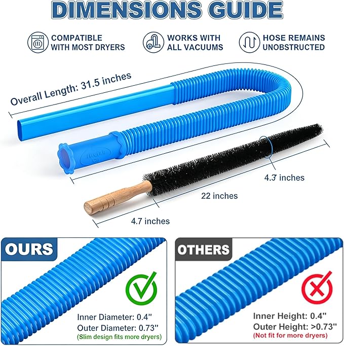 Dryer Vent Cleaner Kit，Dryer Vent Cleaning Vacuum Attachment，Fits All Vacuums，Dryer Vent Cleaning Vacuum Attachment，Universal Lint Dryer Attachment (purple)