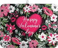 Happy Valentine's Day Dish Drying Mat for Kitchen Counter Valentines Flowers Love Heart Drying Mats Absorbent Reversible Dishes Drainer Mats Microfiber Dish Drying Pad Large Dish Rack Mat 18x24 Inch