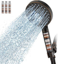 SR SUN RISE Filtered Shower Head with Handheld High Pressure 9 Spray Mode Showerhead Detachable Shower Head Water Softener Filters Beads for Hard Water Remove Chlorine 4 Filters ORB