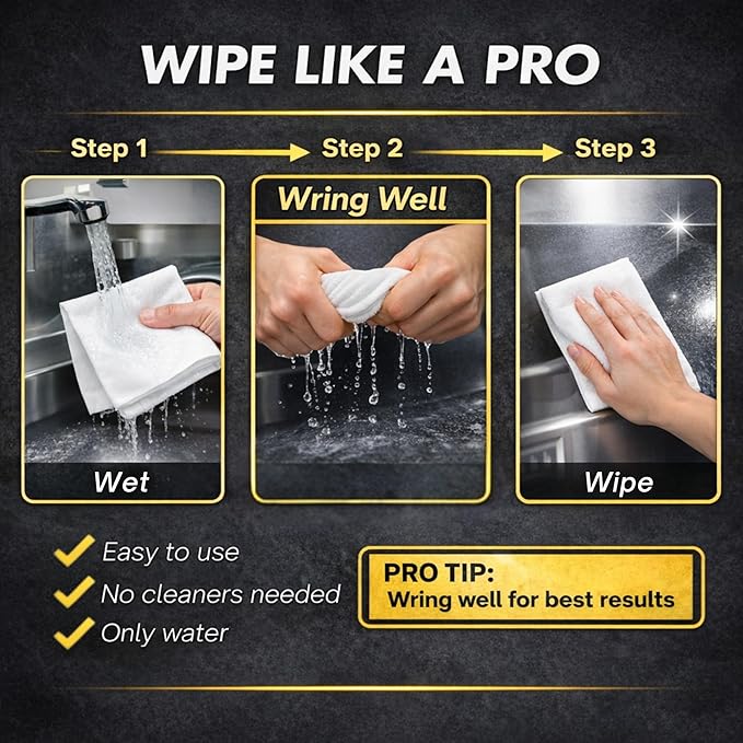 AERAI GROUP Microfiber Magic Streak Free Cleaning Cloth 10 Pack Clean Any Surface with Just Water Eco Friendly Perfect for Window, Mirror, Glass, Kitchen, Counters, Appliances, Car, Cycle, TV Screen
