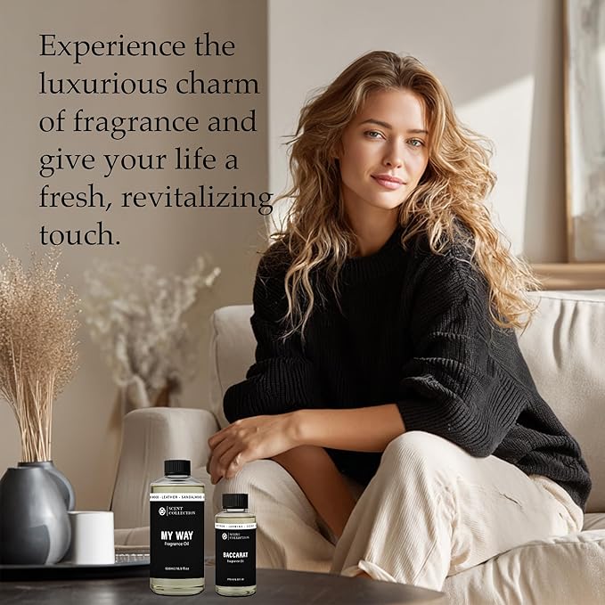 Luxury Hotel Scent My Way Diffuser Oil Waterless Essential Aromatherapy for Cold Air & Car Diffusers – Long Lasting Refill for Large Room & Home - Non Toxic, Signature Sandalwood (200ml/6.76Fl oz)