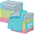 AIDEA Non Scratch Wire Dishcloth 24PK, Upgraded Wire Dishwashing Rag for Kitchen, Dual Sided, Washable Dish Cloths, Cleaning Pads Steel Scrubber for Cookware, Sinks, Dishes, Stove Tops, 7"×8"